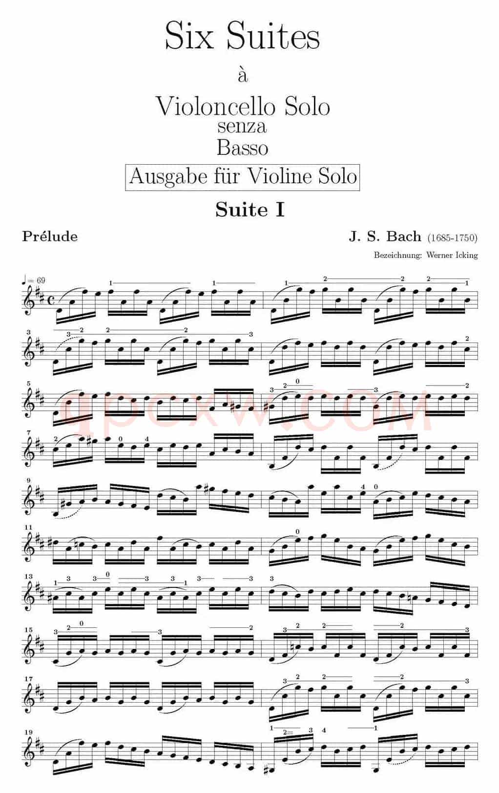 Six Suite Violincello Solo senza Basso(Suite I)(6首无伴奏大提琴组曲·Ⅰ)