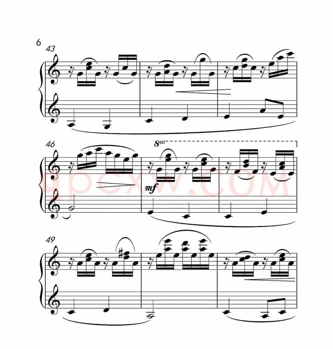 第六级B组 溪边嬉水（中国音乐学院钢琴考级作品1~6级）