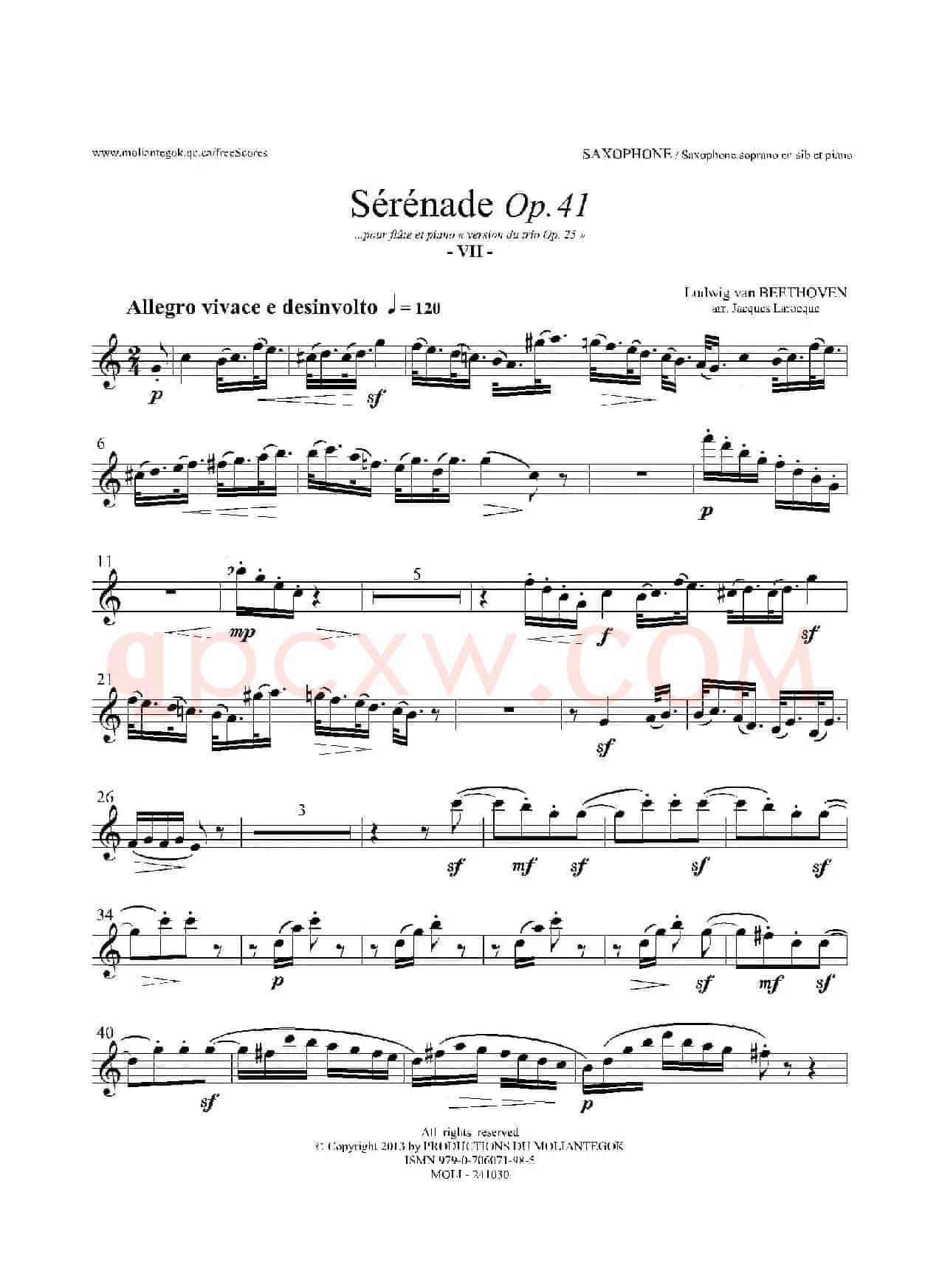小夜曲 Op.41（高音萨克斯）