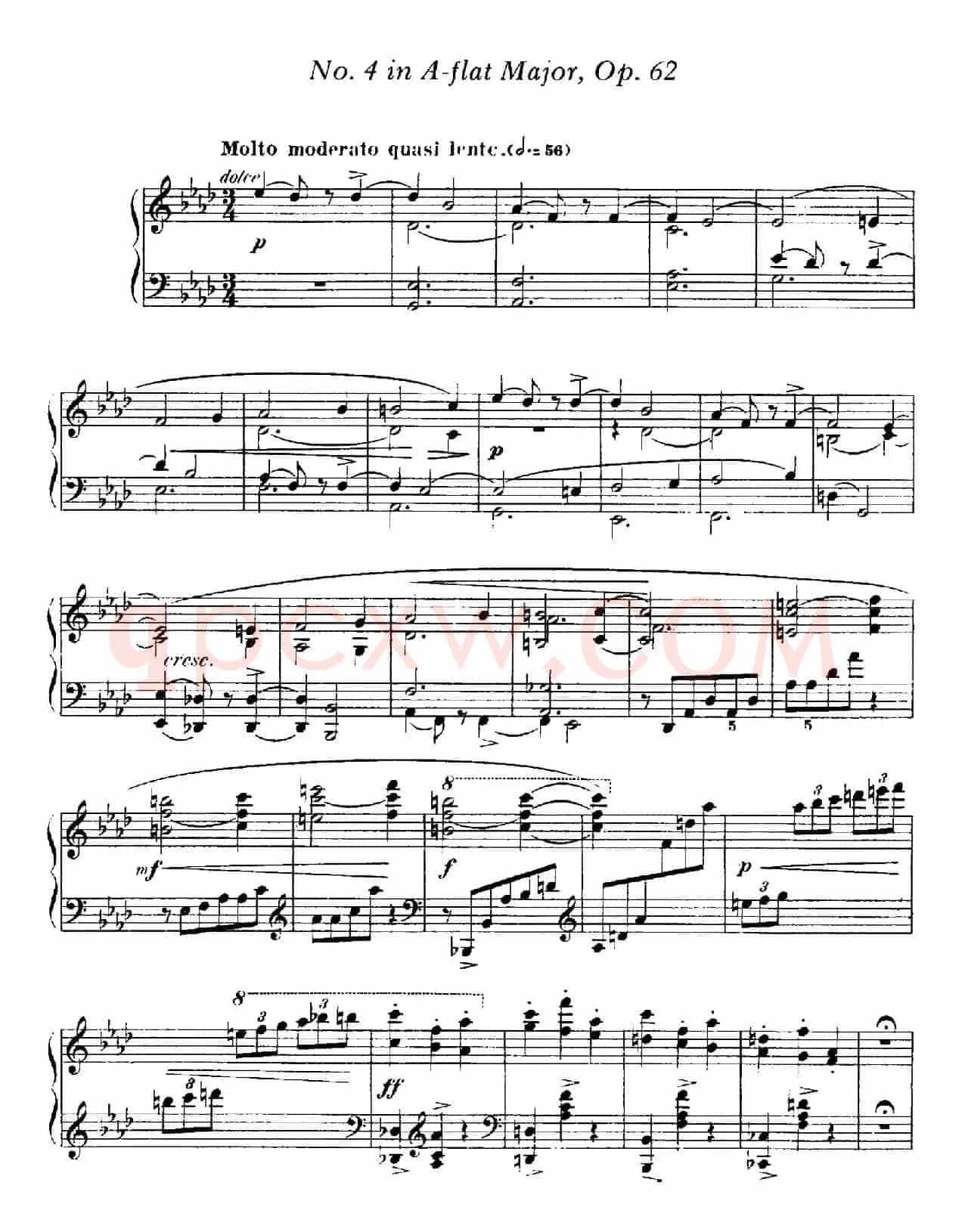 4 Valses Caprice(4首随想圆舞曲)(Op.62 No. 4 in A-flat)