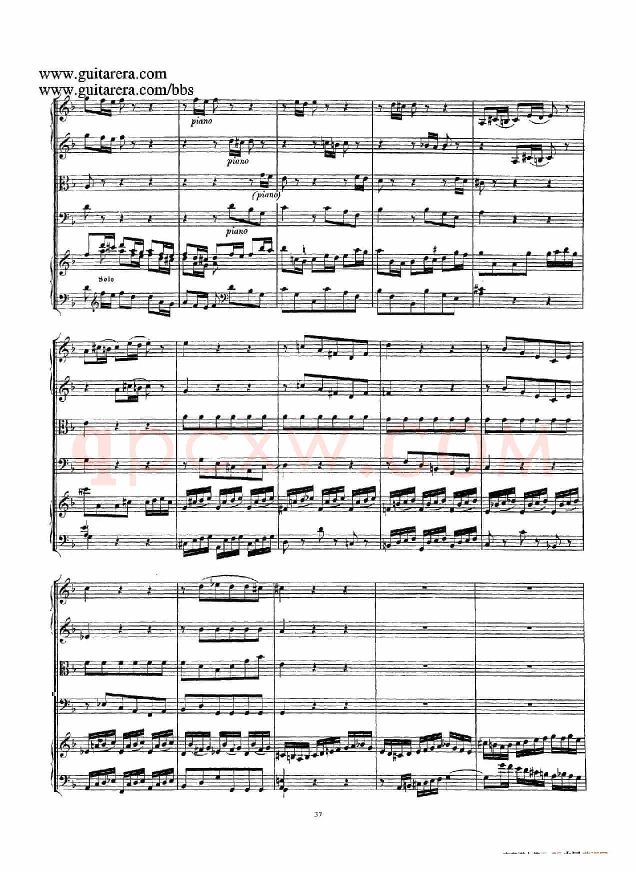 d小调第一号古钢琴协奏曲 BWV 1052(总谱)