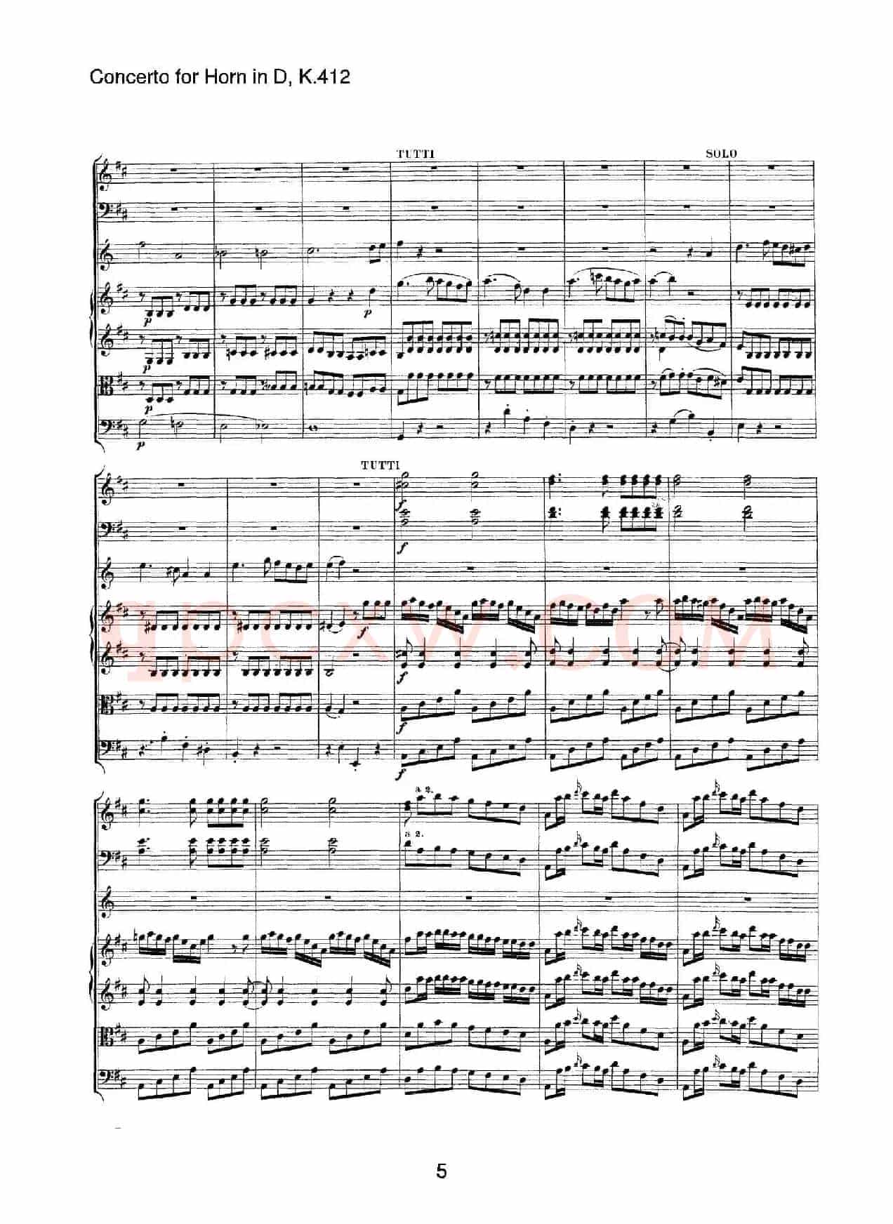 Concerto for Horn in D,K.412(D大调第一圆号协奏曲K412号作品)