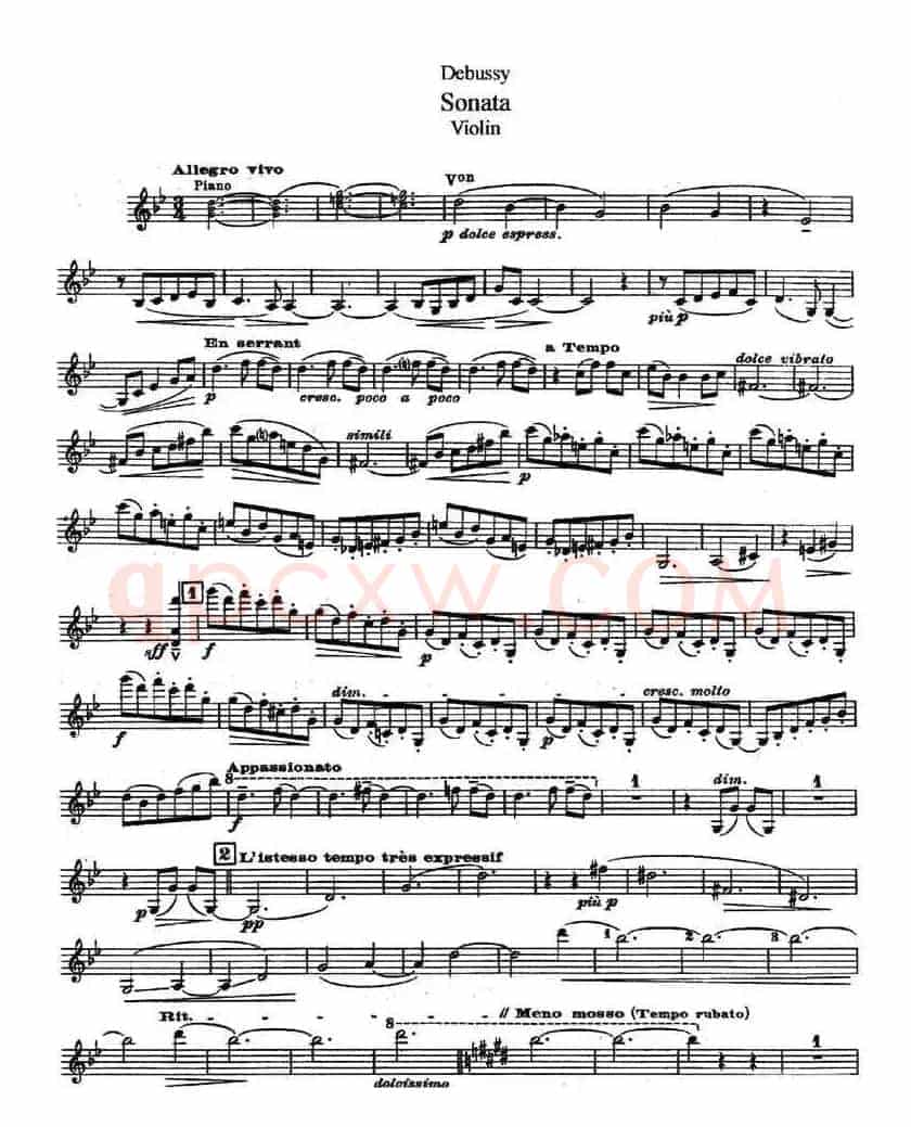 奏鸣曲（Sonata）（ 德彪斯作曲版）