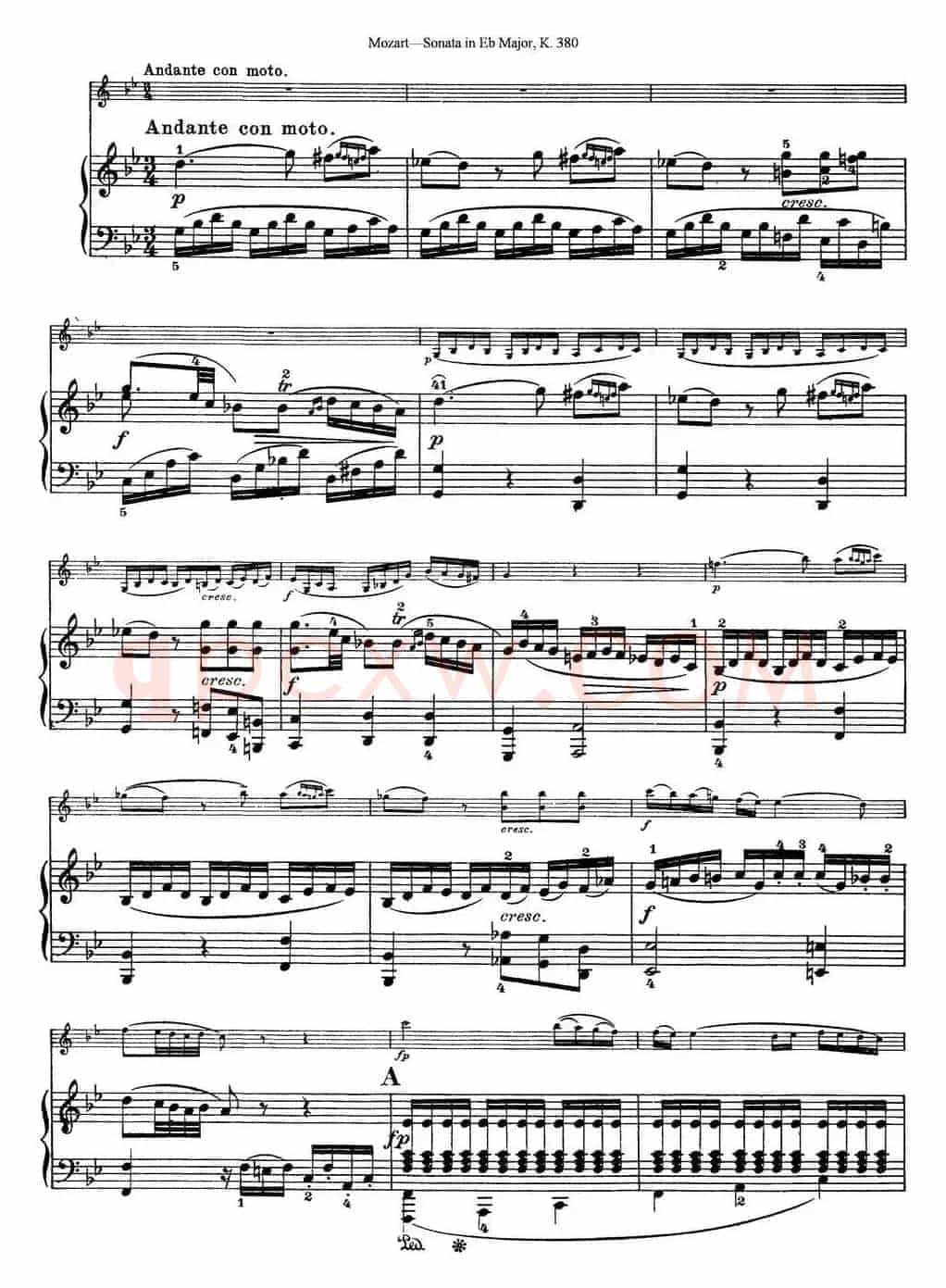 Violin Sonata in Eb Major K.380（小提琴+钢琴伴奏）