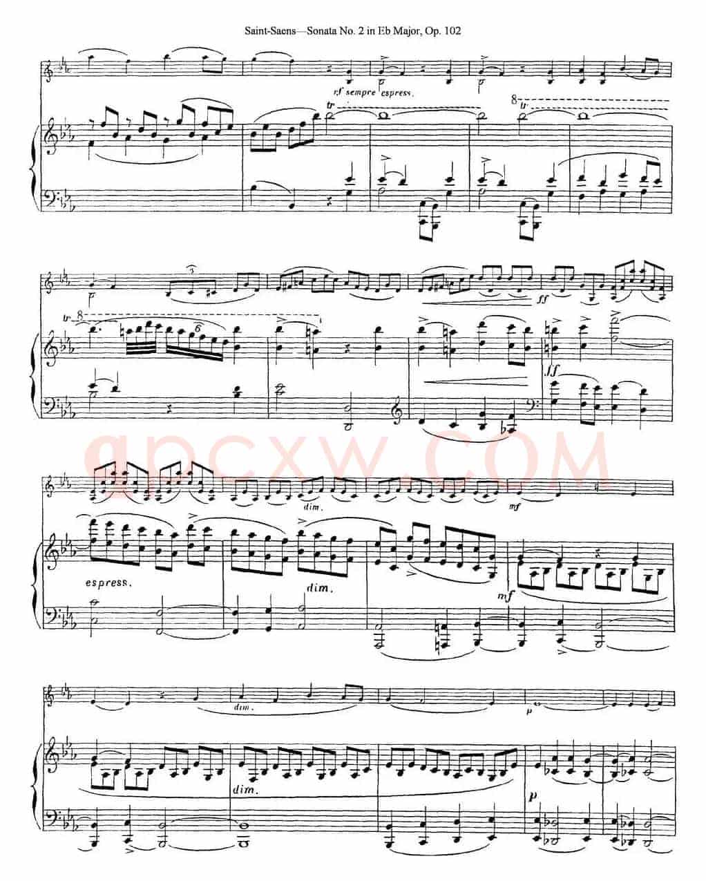 Violin Sonata No.2 in Eb Major Op.102（小提琴+钢琴伴奏）