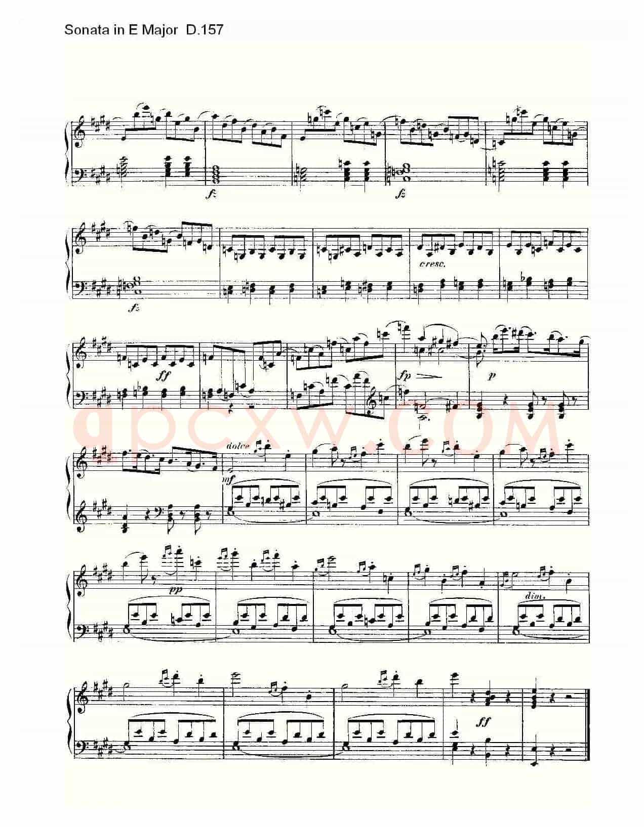 Sonata in E Major D.157（E大调奏鸣曲 D.157）