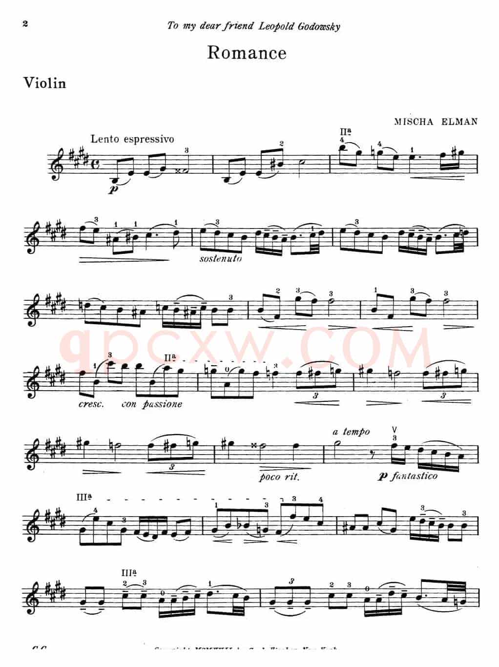 Romance（Mischa Elman作曲版）