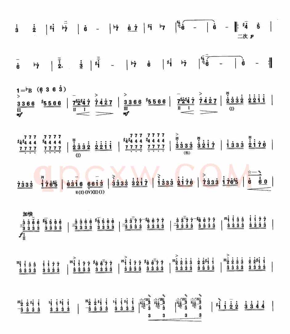 柳琴考级曲目十级：阳光照耀着塔什库尔干