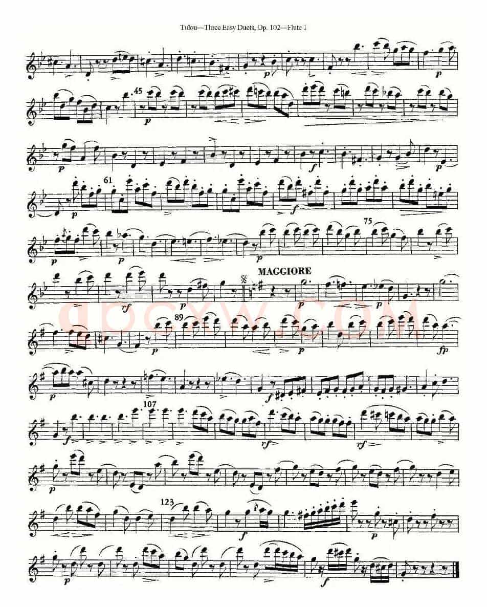 Three Easy Duets,Op.102 之第一长笛（三首简易重奏曲作品102号）