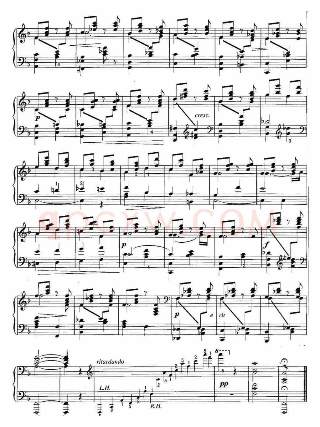 不可不弹的世界钢琴名曲：旋律（F大调）