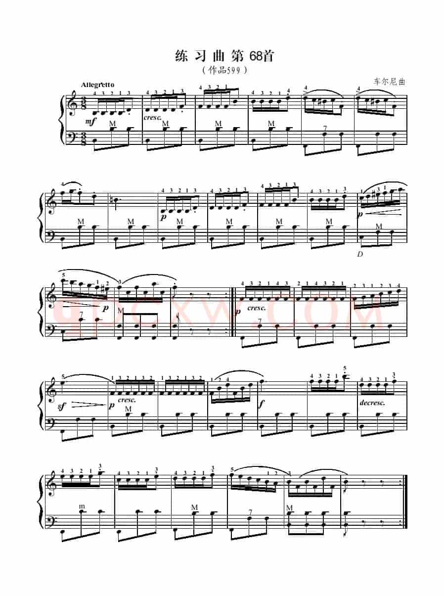 车尔尼练习曲第68首（二级练习曲）