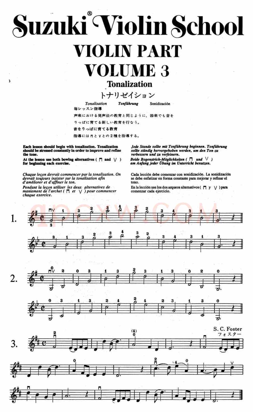 铃木小提琴教材第三册（Suzuki Violin School VIOLIN PART VOLUME 3）