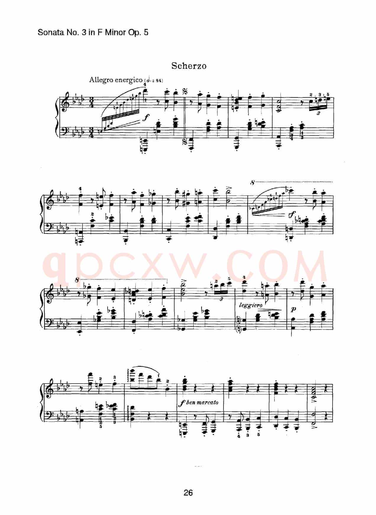 Piano Sonata No.3 in f Minor Op.5(f小调第三钢琴奏鸣曲)
