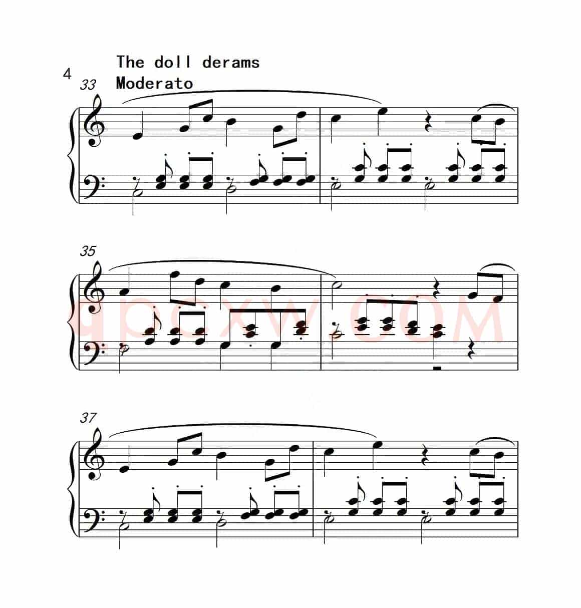 第四级B组 洋娃娃的梦（中国音乐学院钢琴考级作品1~6级）