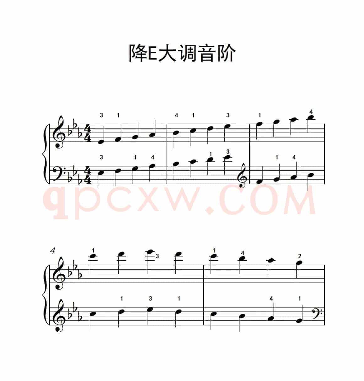 降E大调音阶（孩子们的钢琴音阶、和弦与琶音 2）