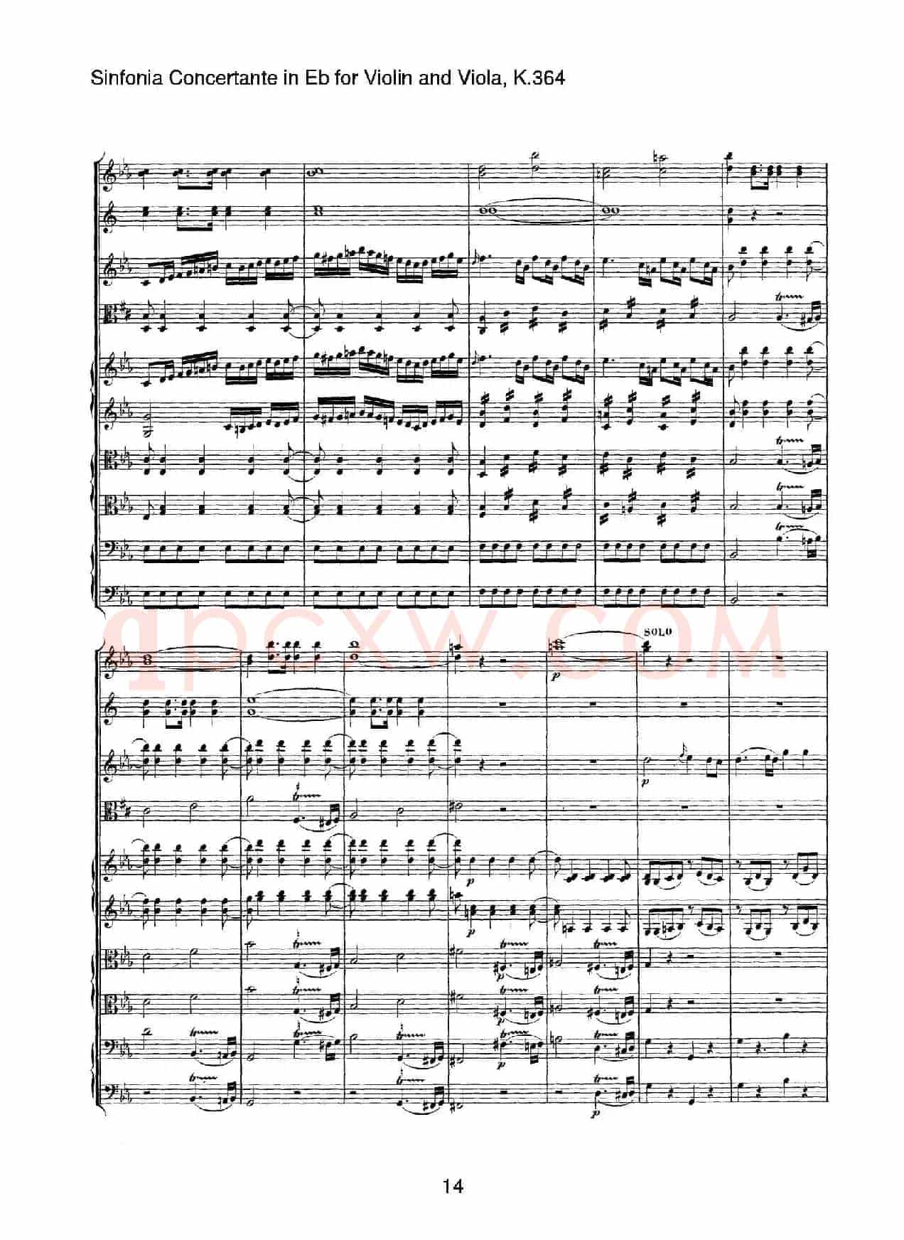 降E大调交响协奏曲（《Sinfonia Concertante in Eb》for Violin and Viola K.364）