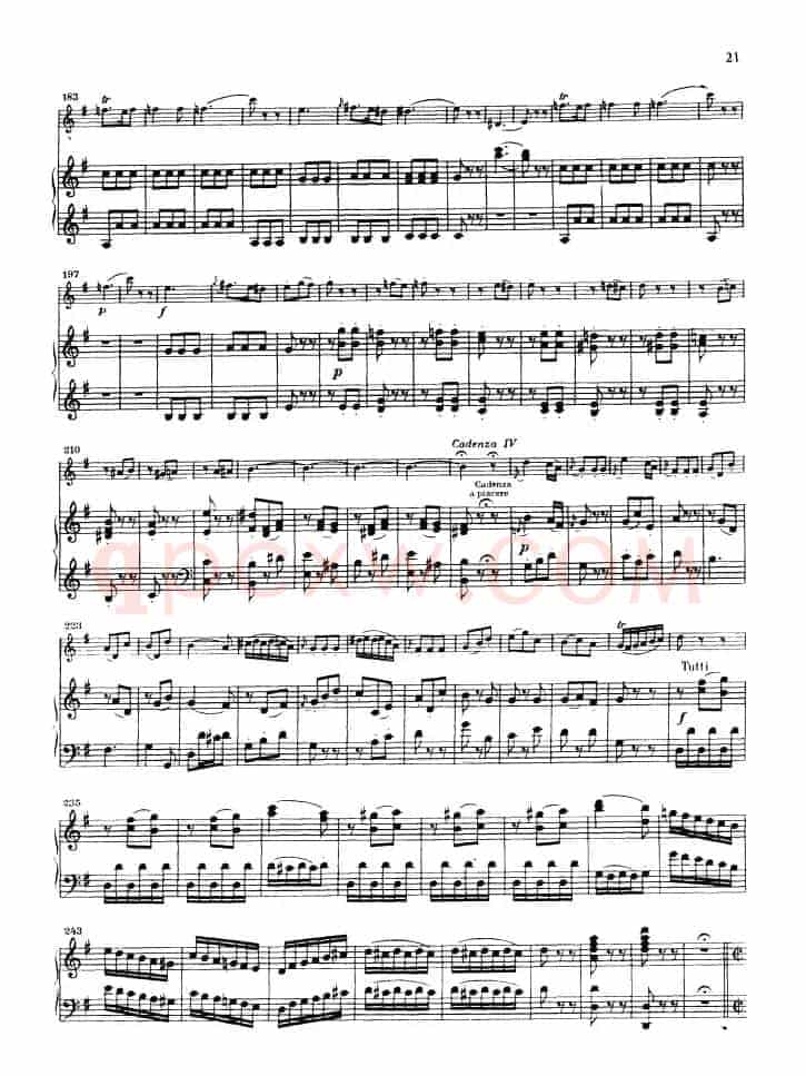 第三协奏曲第三乐章 G大调 Op.216（小提琴和钢琴）