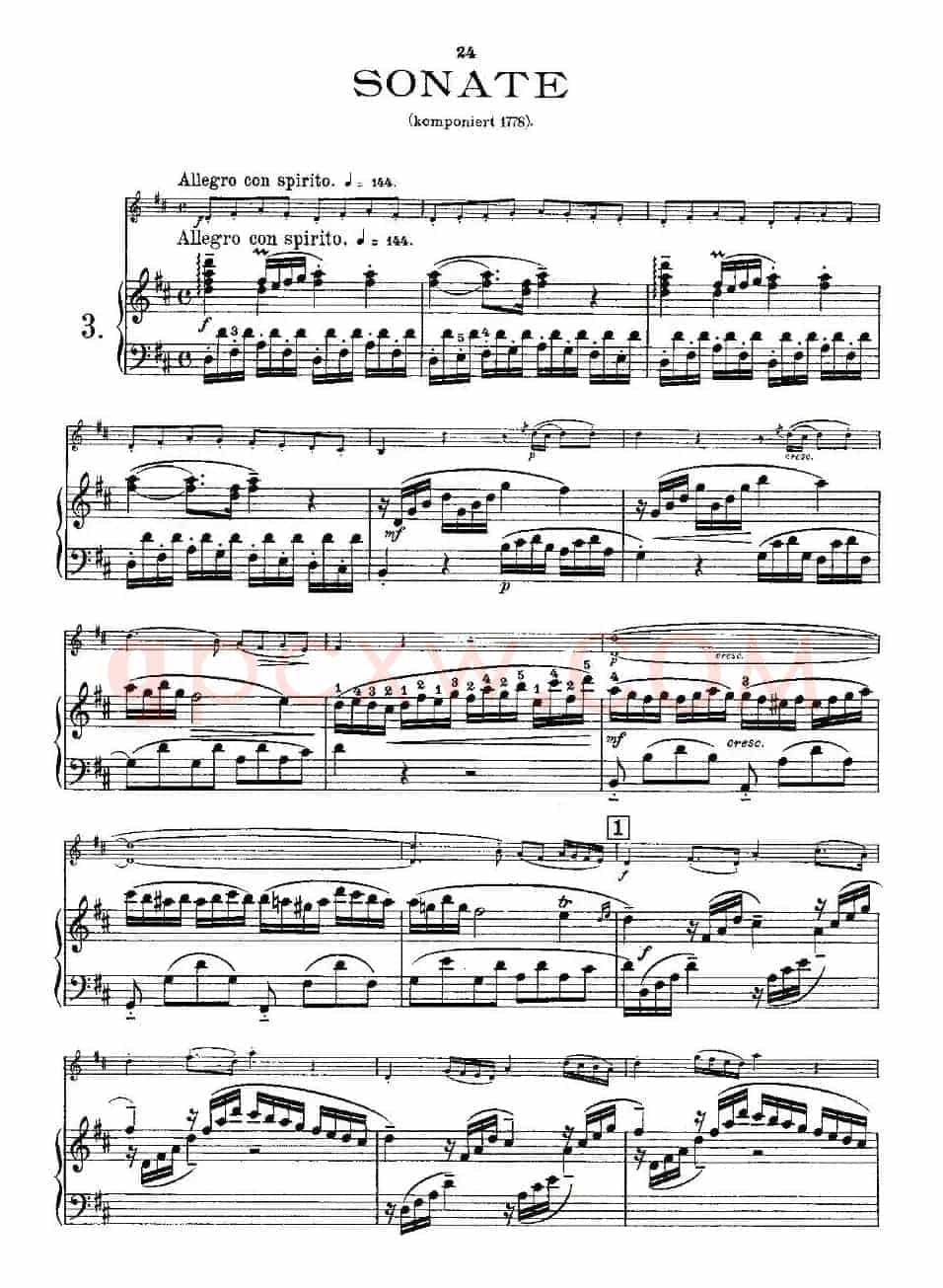 Mozart - Violin Sonata No.3, KV. 306（第三小提琴奏鸣曲）