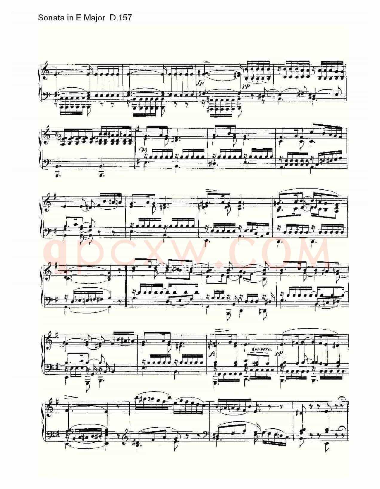 Sonata in E Major D.157（E大调奏鸣曲 D.157）