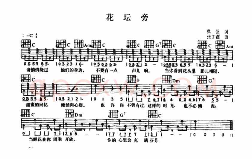 花坛旁