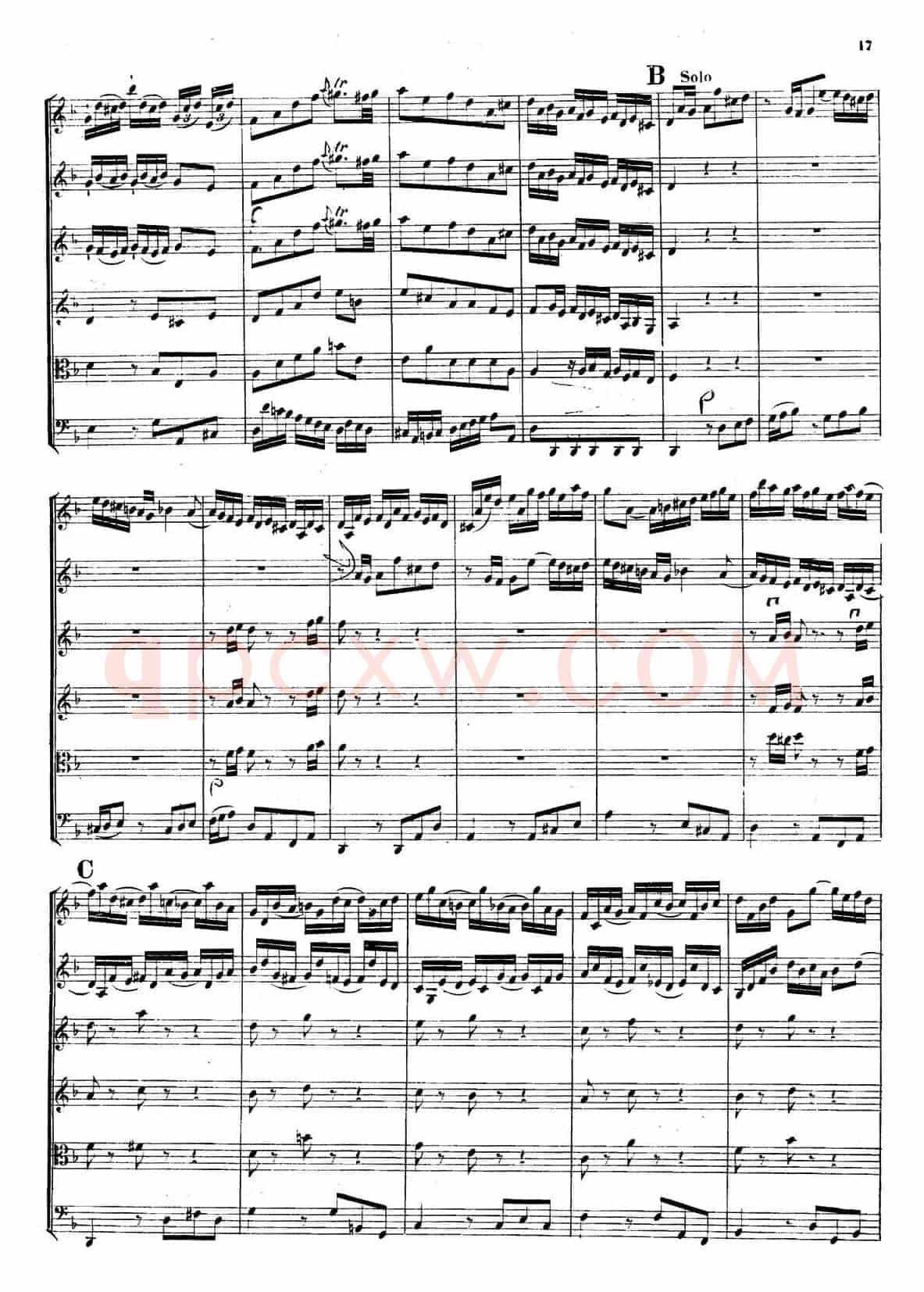 CONCERTO A DUE VIOLINI.（巴赫D小调二重协奏曲总谱）