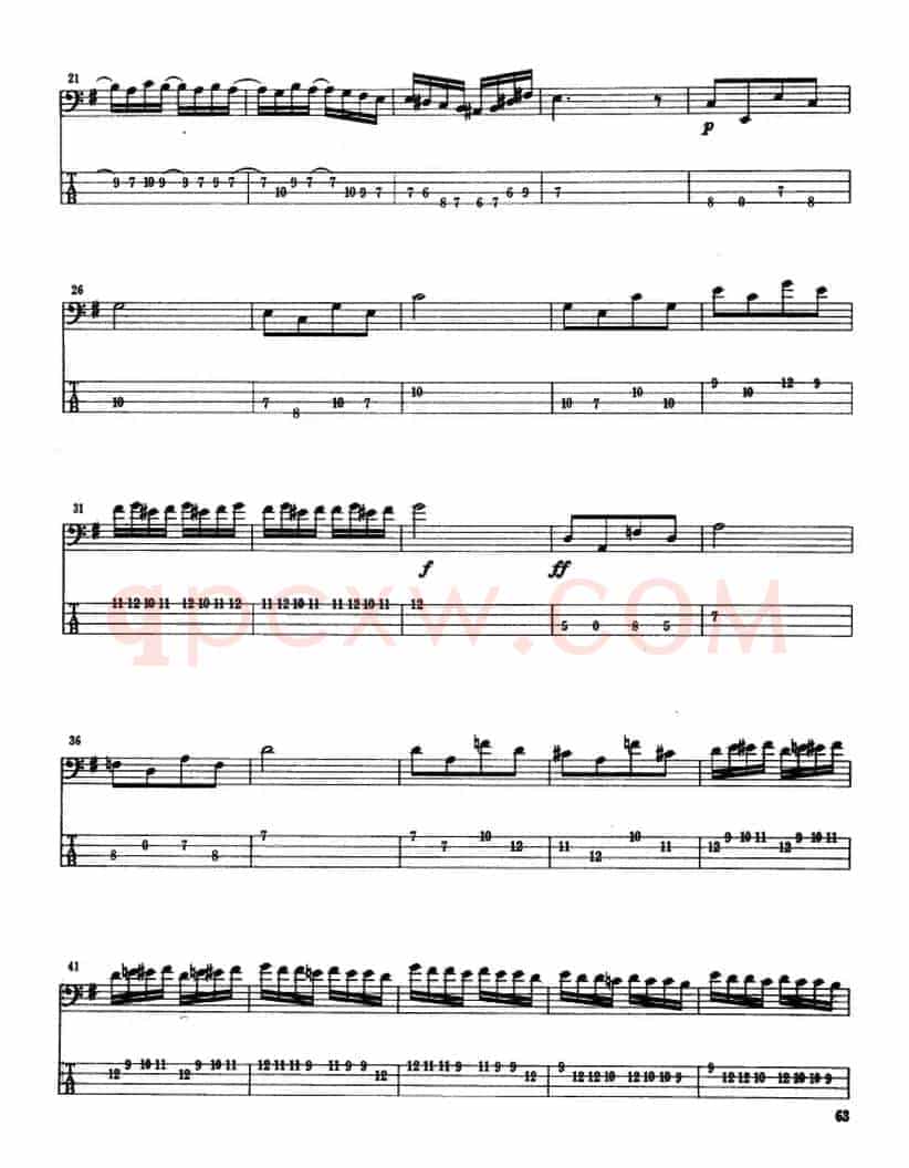 电贝司专业等级第六级(二、必弹曲目:独奏曲)