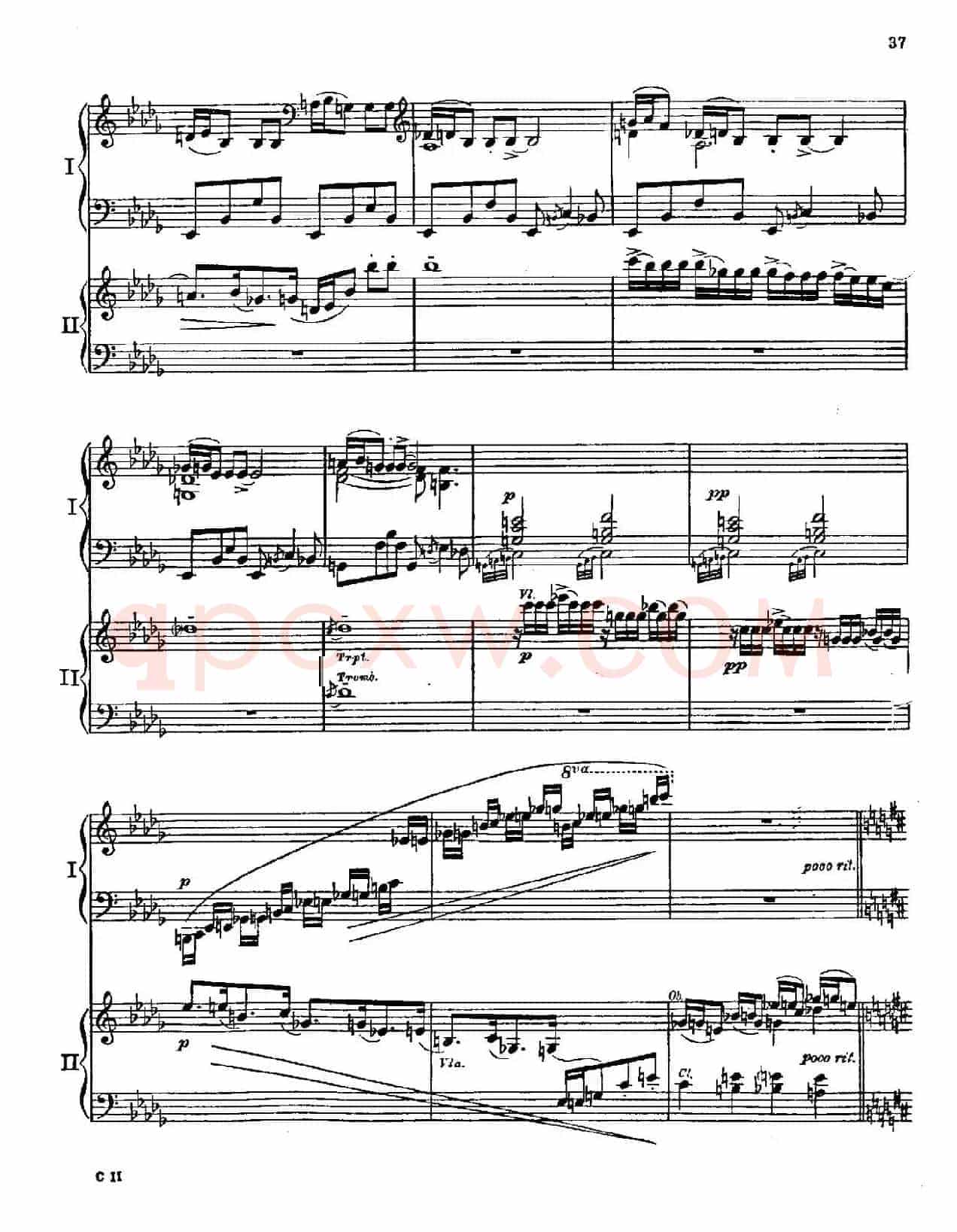 F大调爵士钢琴协奏曲（美版双钢琴原谱 P31—40）