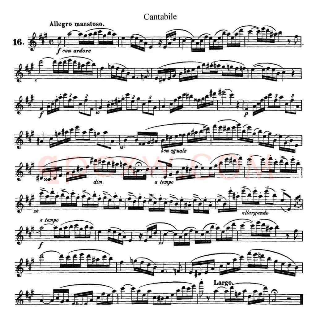 25首浪漫练习曲作品66号（NO.16）