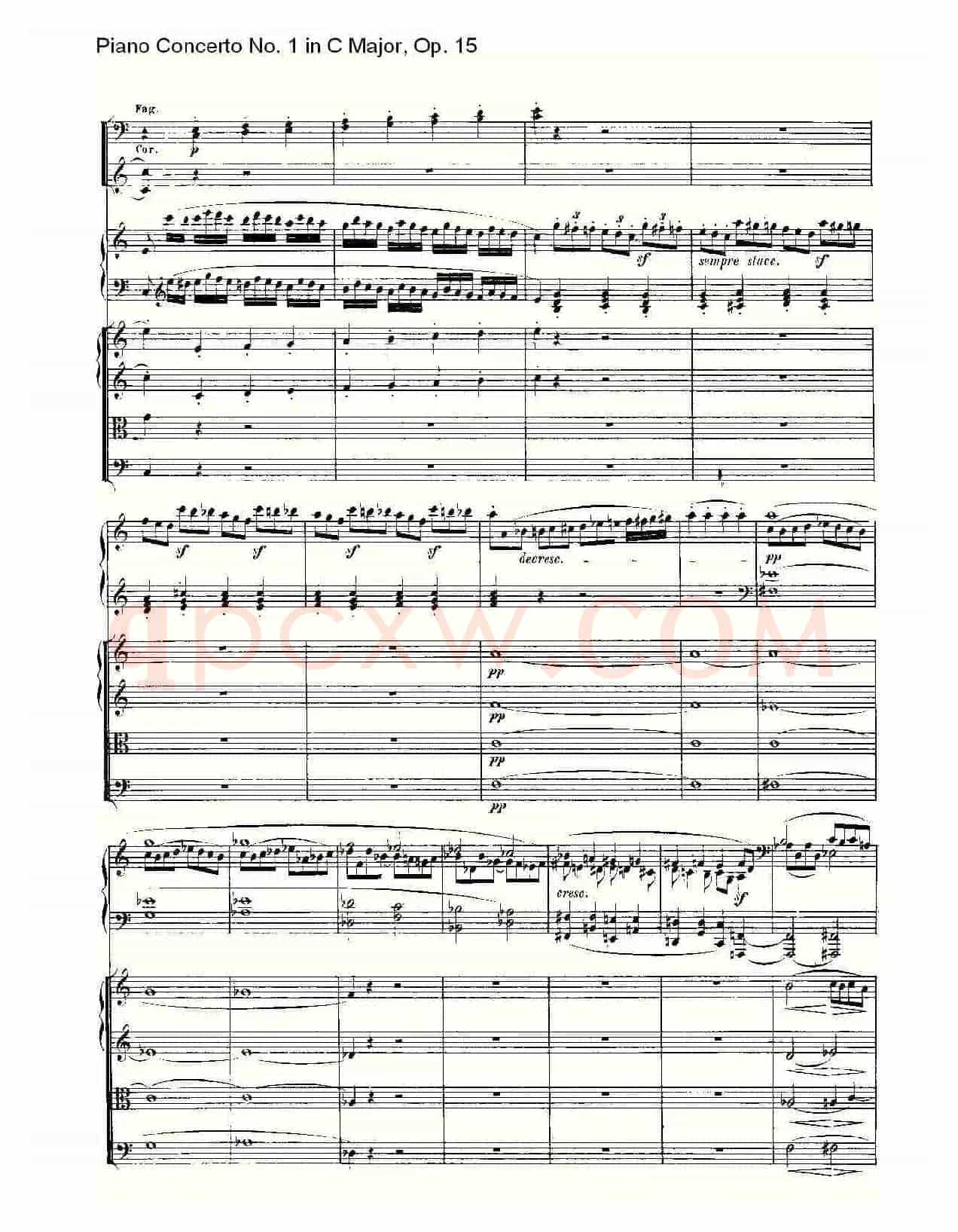 C大调钢琴第一协奏曲 Op.15 第一乐章