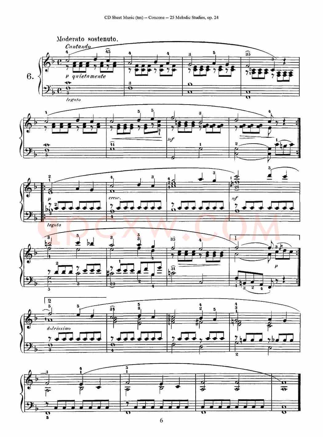 Concone - 25 Melodic Studies easy and progressive（6—10）