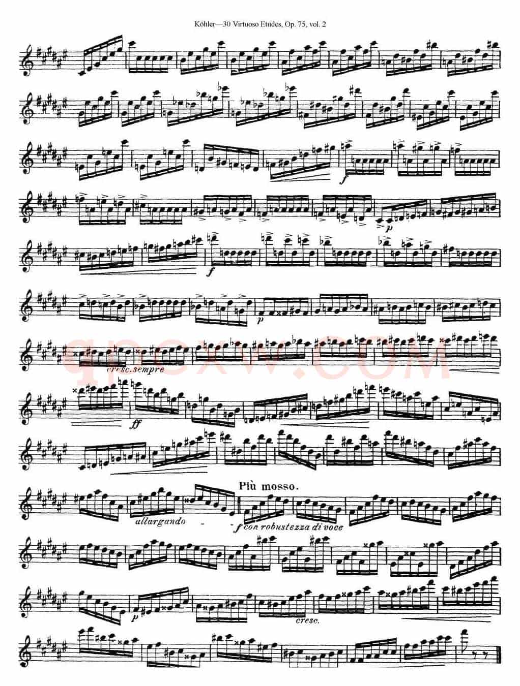 柯勒30首高级长笛练习曲作品75号（NO.11）