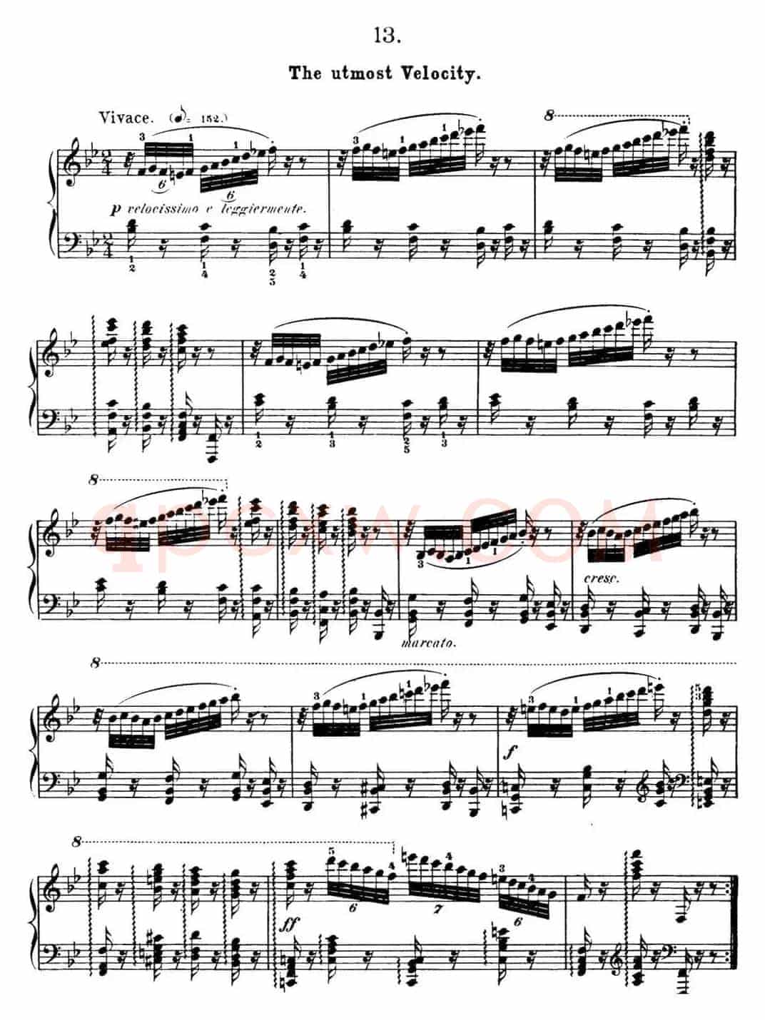 50首车尔尼Op.740钢琴手指灵巧技术练习曲（NO.13）