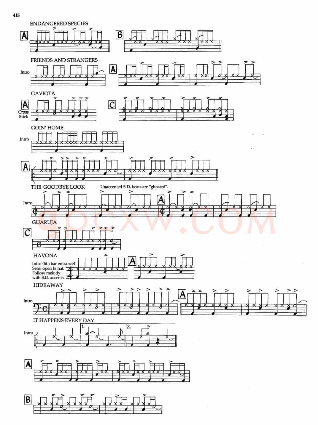 APPENDIXI - sample Drun Parts（爵士钢琴曲）