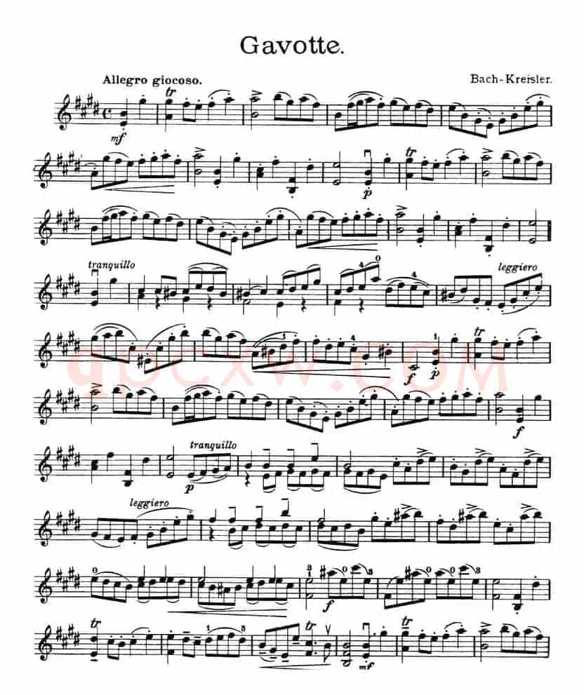 Gavotte.（加沃特、克莱斯勒作曲版）