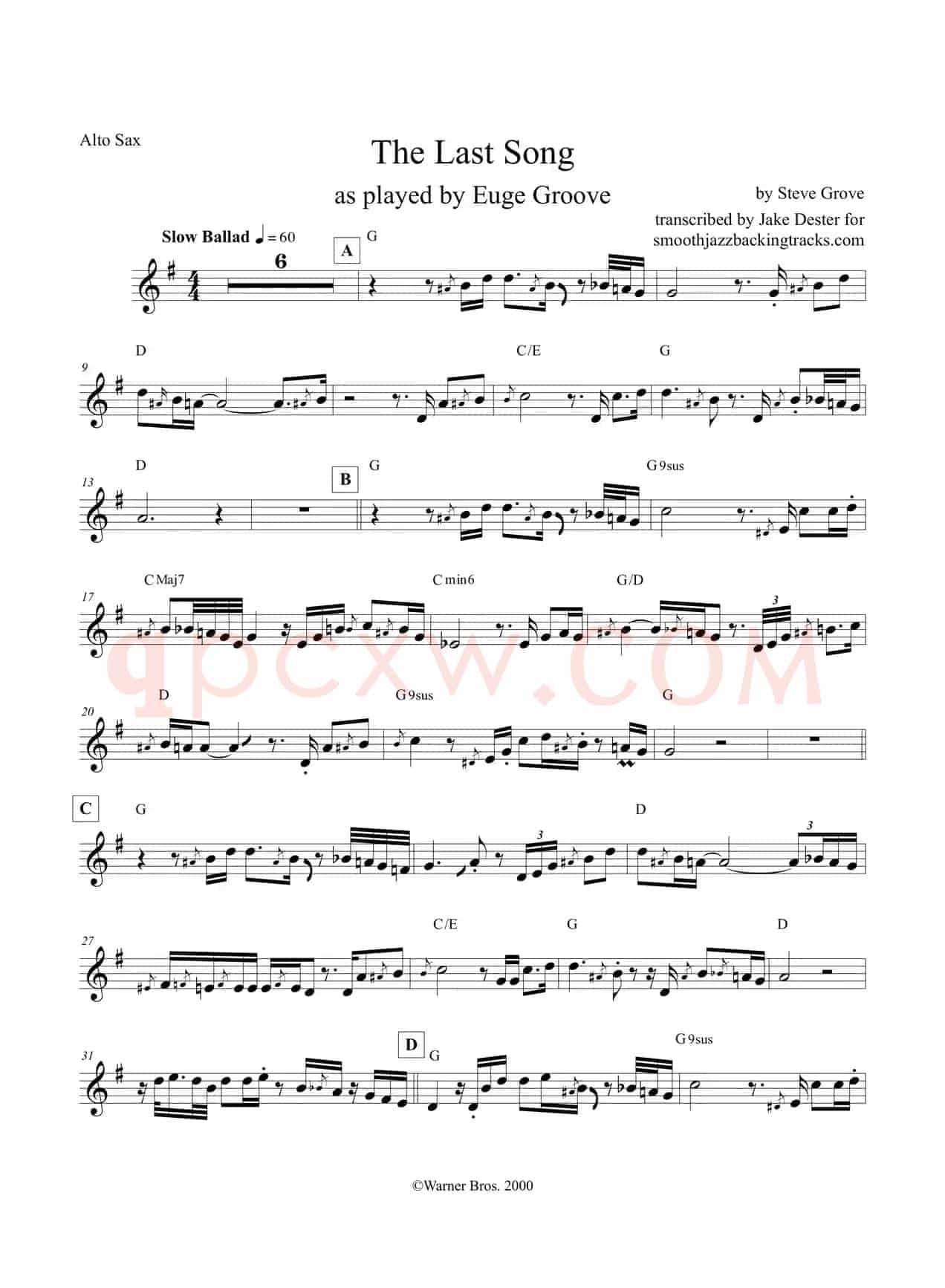 The Last Song（中音萨克斯）