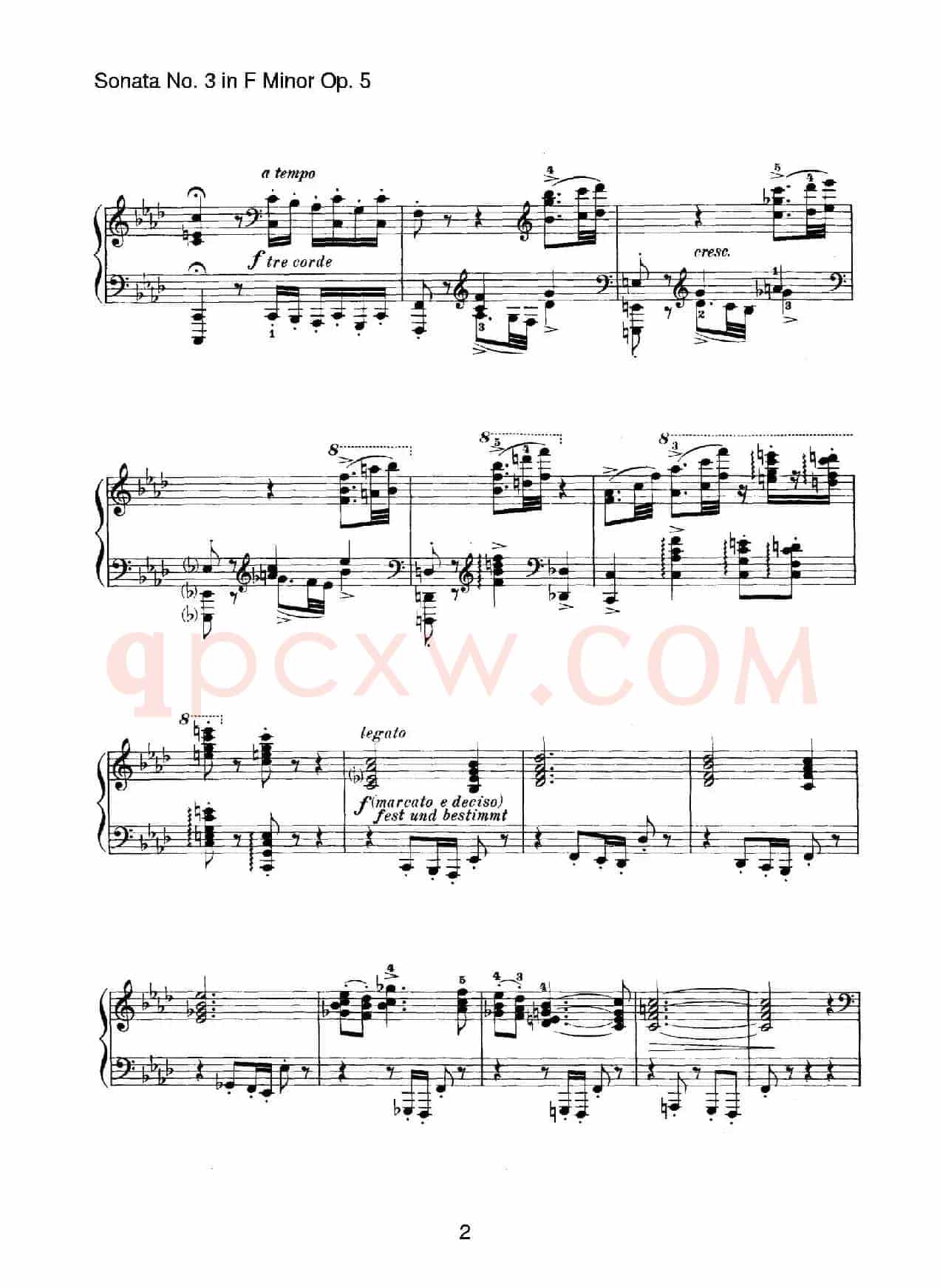 Piano Sonata No.3 in f Minor Op.5(f小调第三钢琴奏鸣曲)