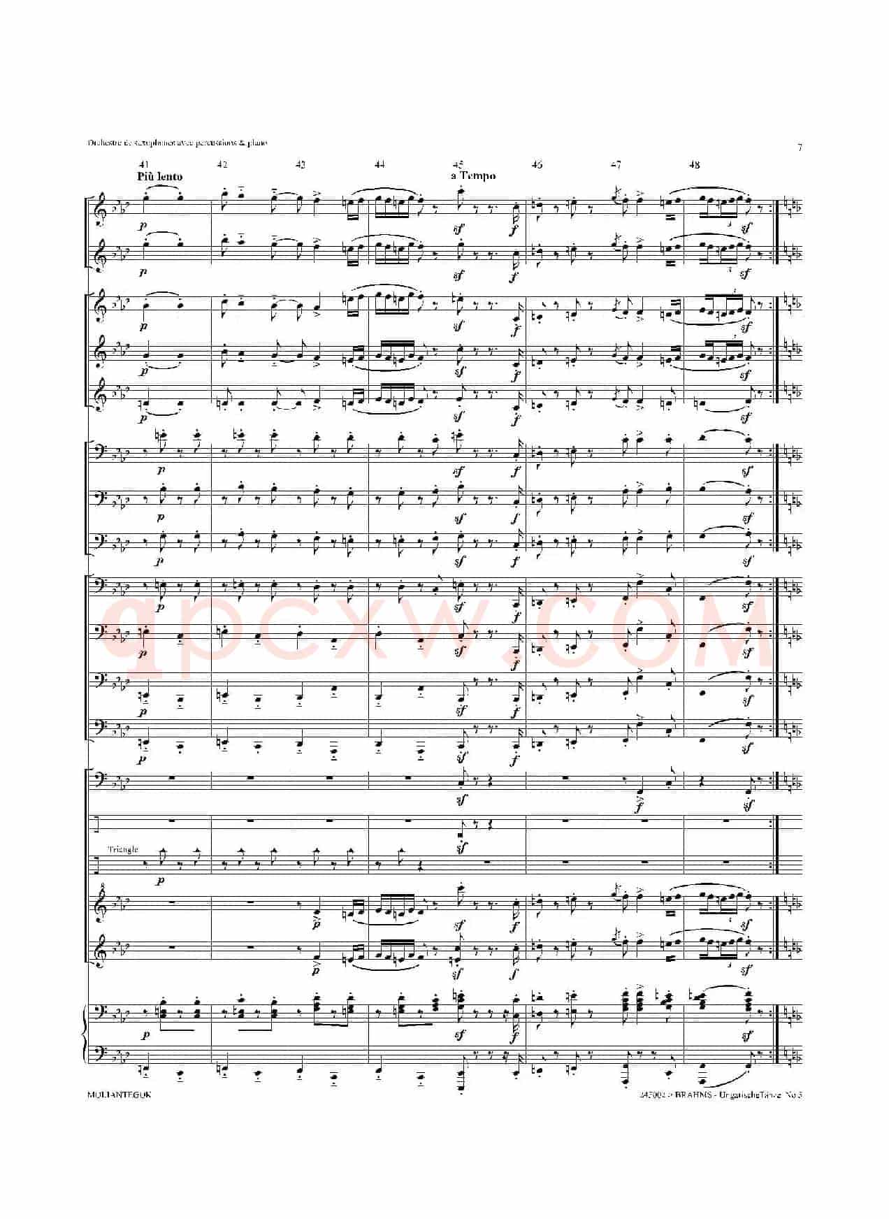 Ungarische Tnze No 5（十五重奏总谱）