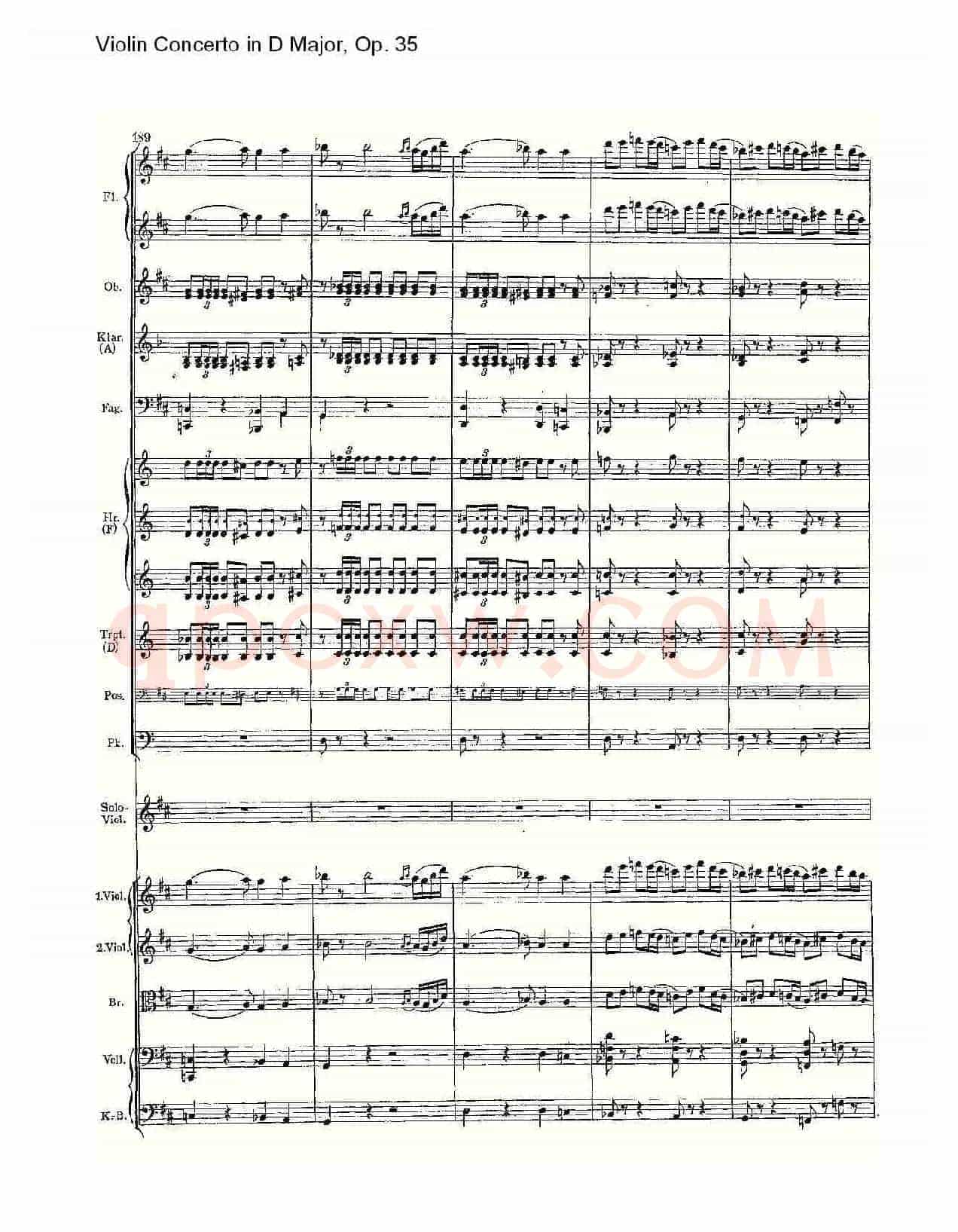 D大调小提琴协奏曲, Op.35第一乐章（二）