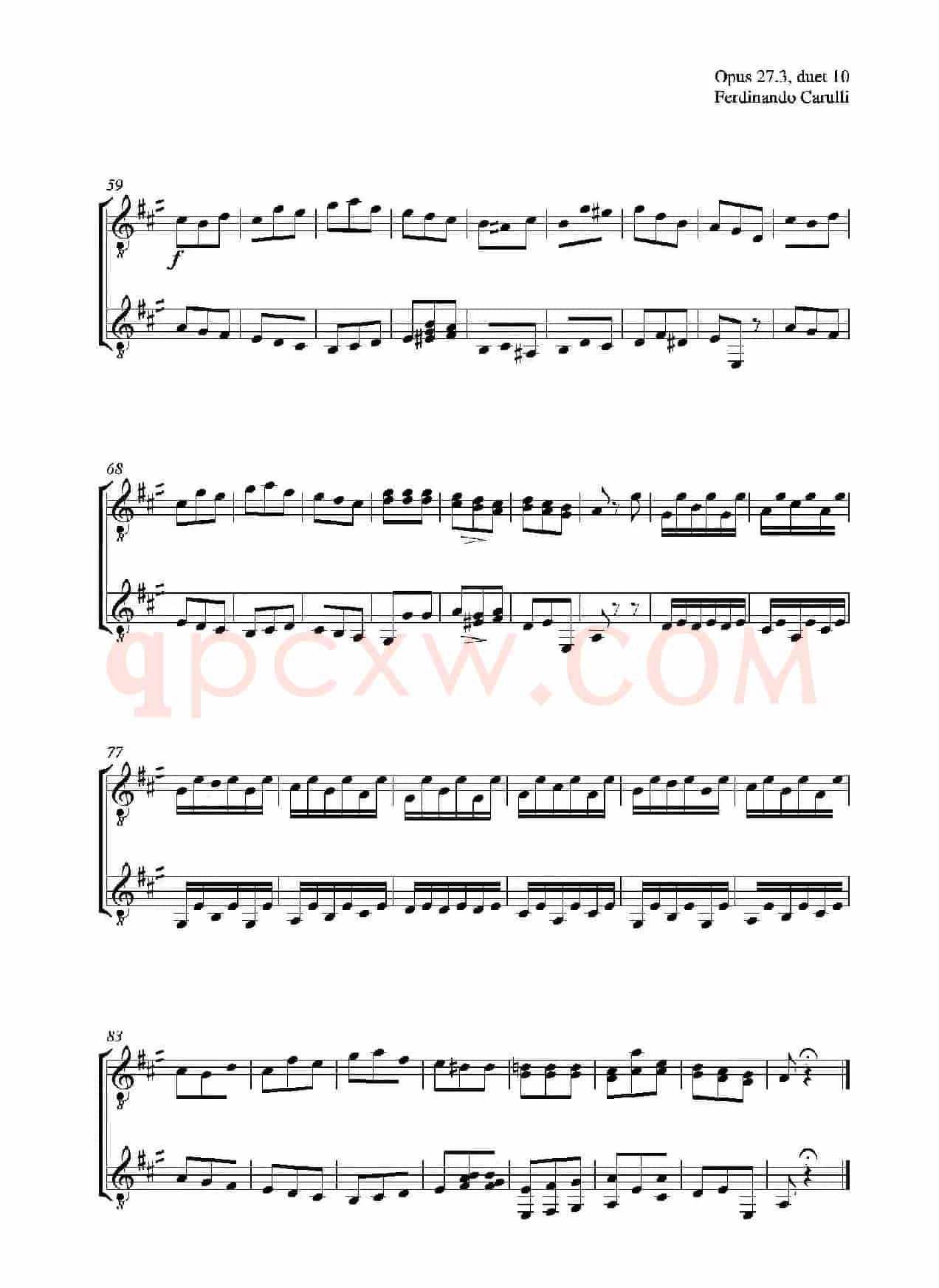Metodo Completo Op.27-3（古典吉他二重奏练习·10）