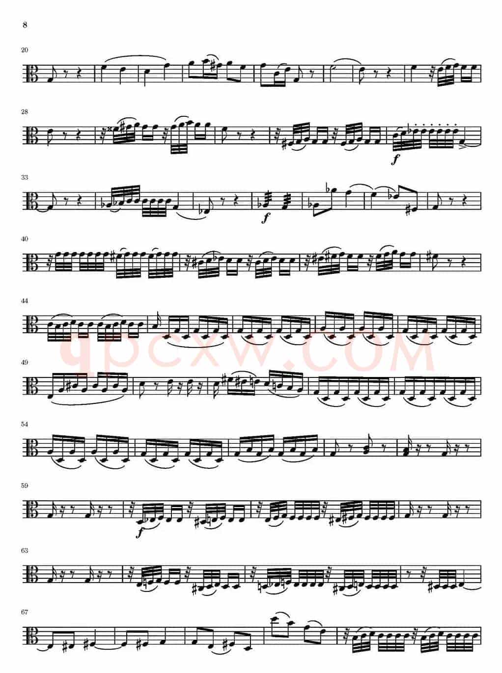 String Quartet nr.18 in E minor（E小调弦乐四重奏）（中提琴分谱）