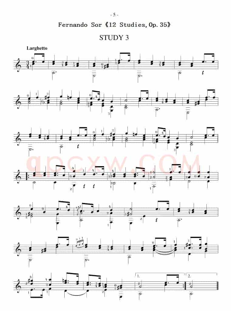 Fernando Sor《12 Studies,Op.35》（STUDY 3）