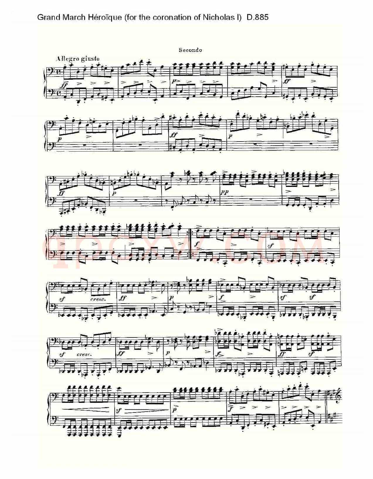 豪华进行曲（为尼古拉斯一世加冕礼而作)D.88）