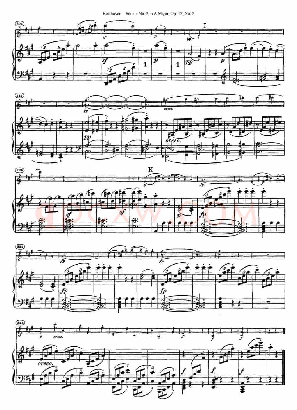 Violin Sonata No.2 in A Major Op.12 No.2（小提琴+钢琴伴奏）