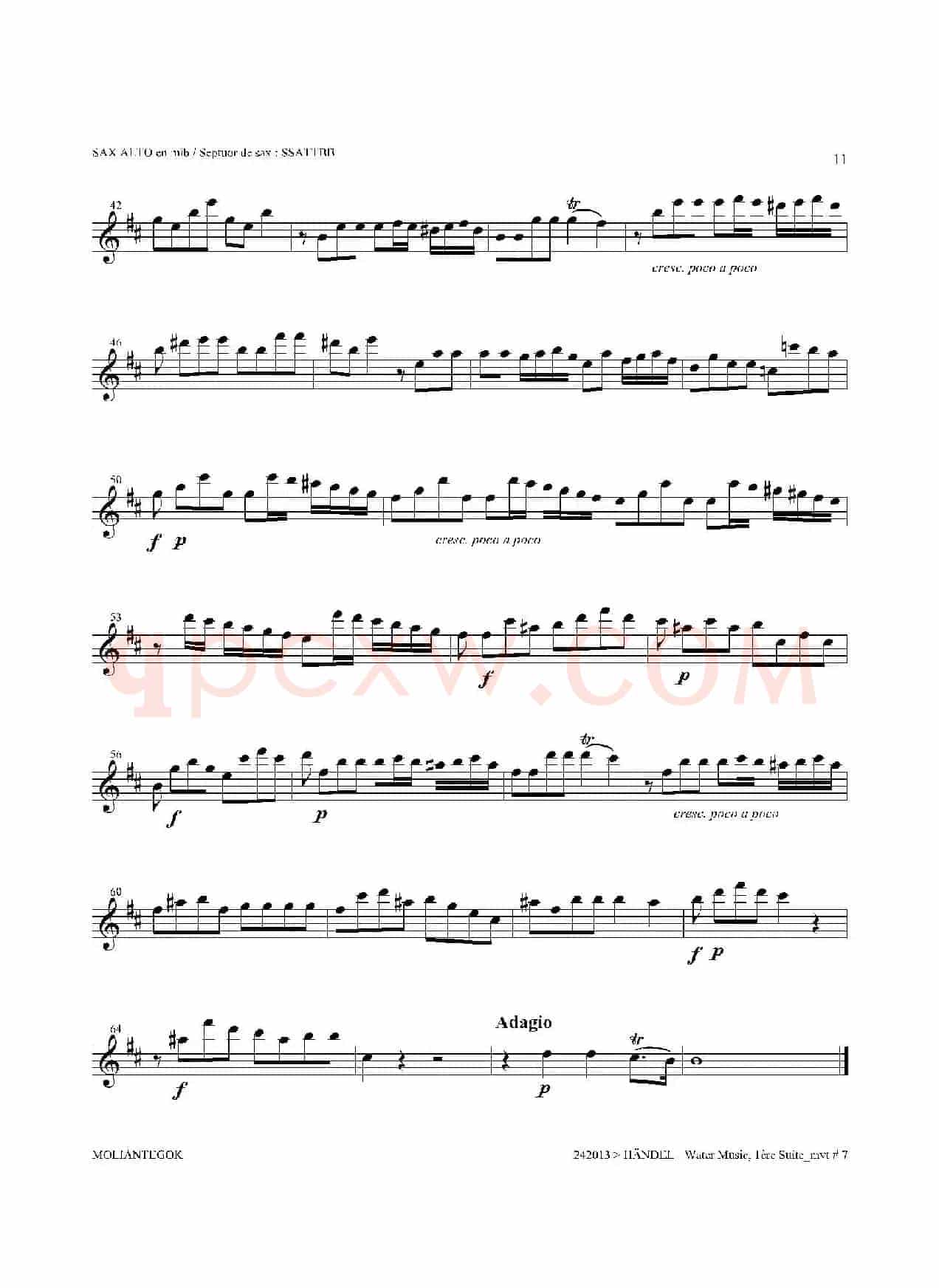 Water Music（HWV.348 No.1）（中音萨克斯）