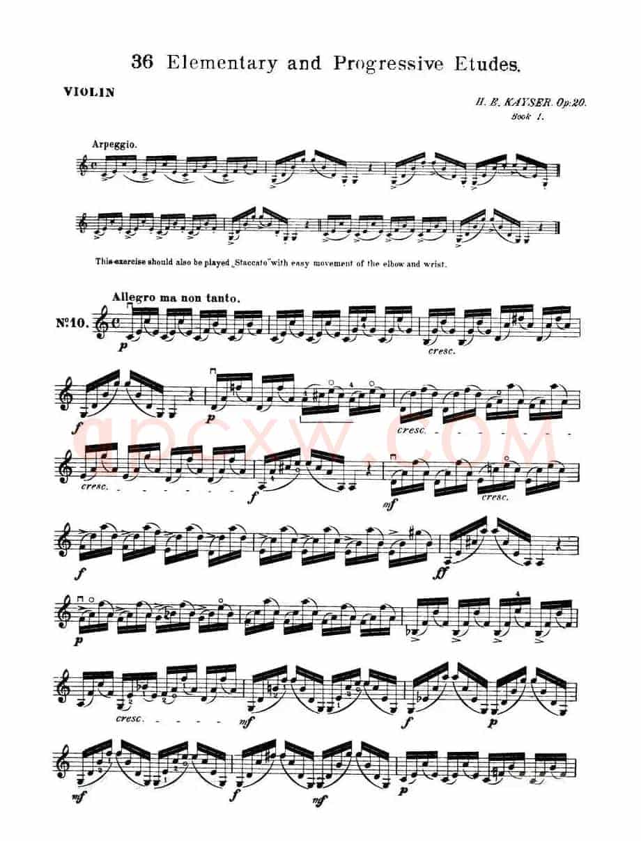 开塞（KAYSER 36首小提琴练习曲之10）