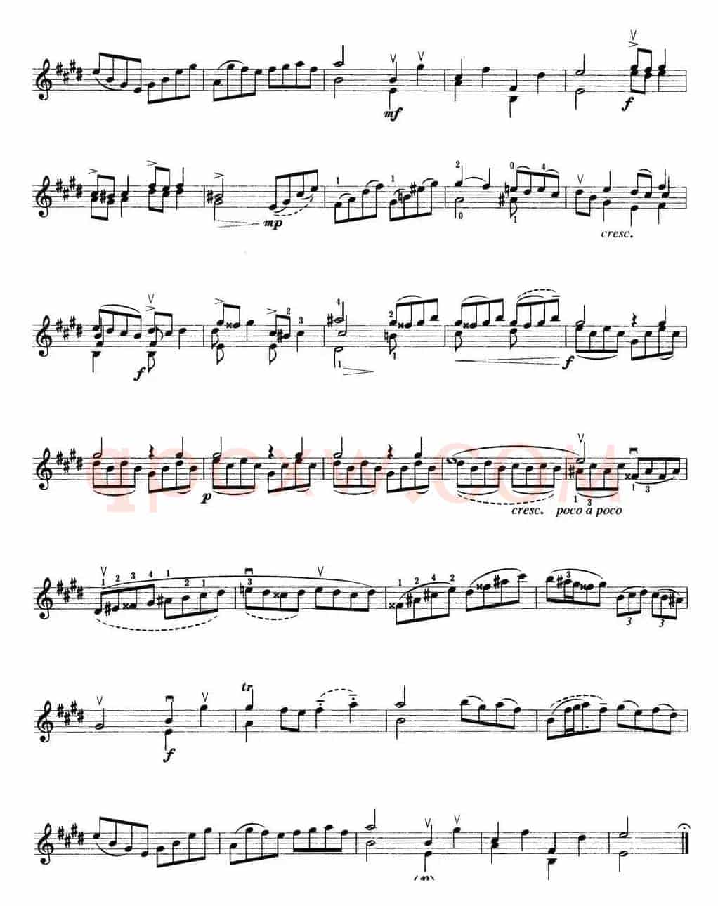 小提琴考级第七级：外国乐曲（8首）