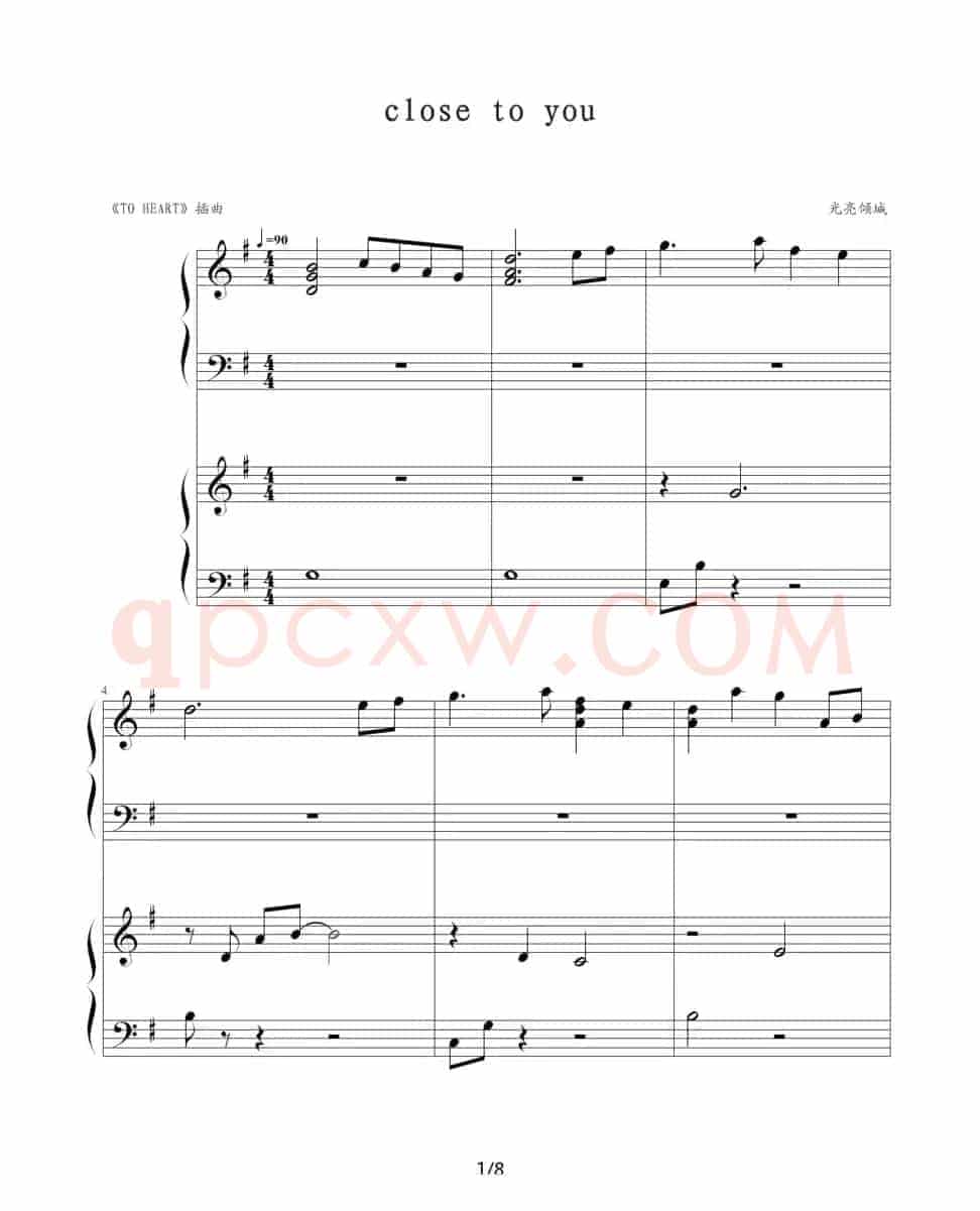close to you（靠近你）（《悠长假期》插曲）（双钢琴）