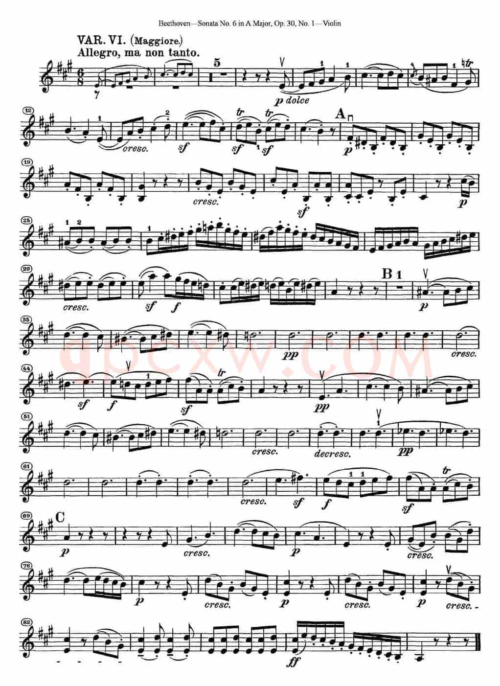 Violin Sonata No.6 in A Major Op.30 No.1