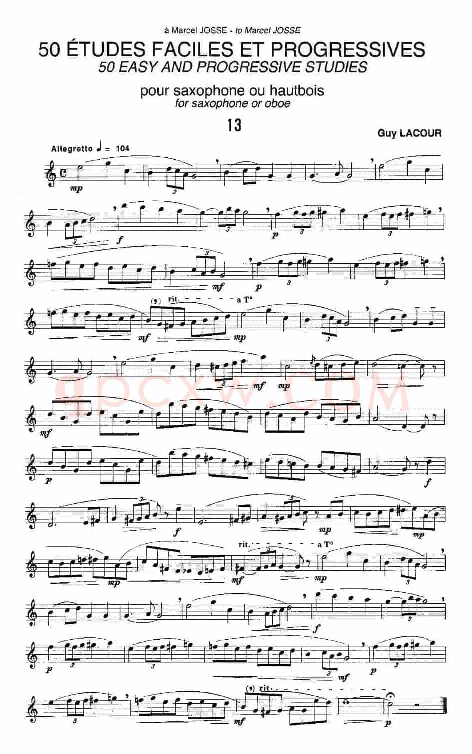Guy Lacour 50 首萨克斯练习曲之13