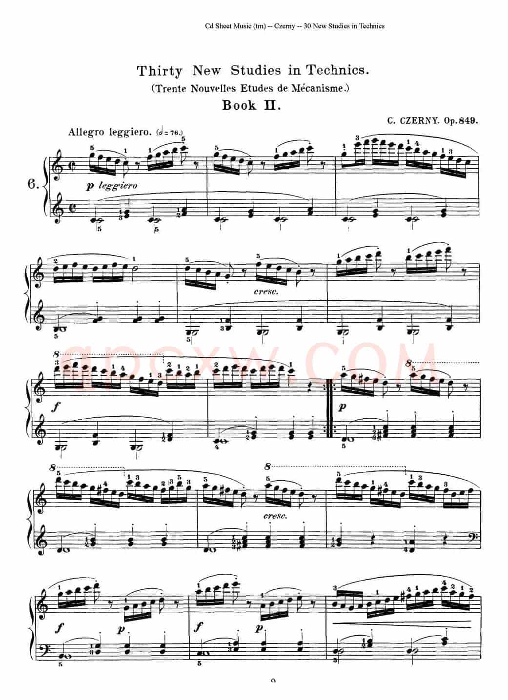 Czerny - 30 New Studies - 6（车尔尼Op849 - 30首练习曲）